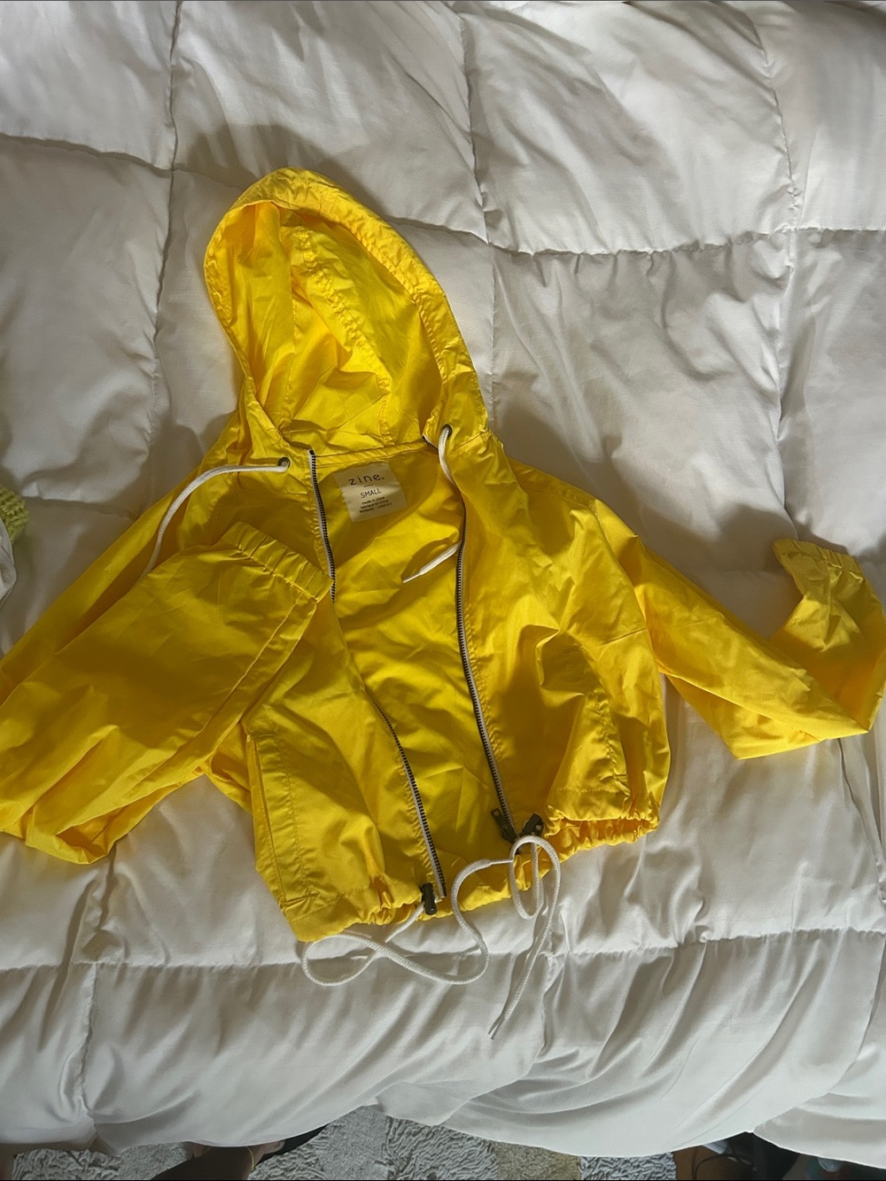 Zine Yellow Hooded Windbreaker Jacket